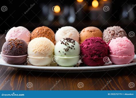 Delicious Mochi Ice Cream Balls in Various Flavors AI Generated Stock Illustration ...