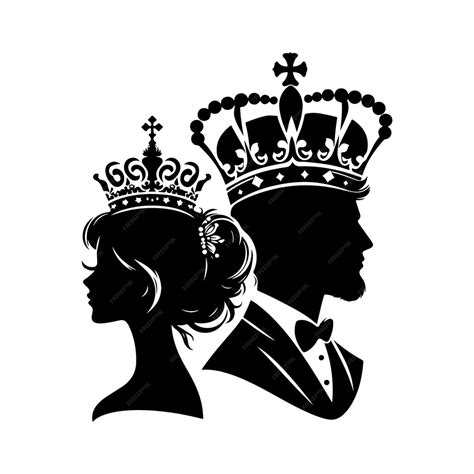 King and queen silhouette vector illustration | Premium AI-generated vector