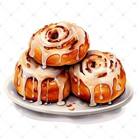 Cinnamon Rolls Clipart Bundle 10 High Quality Watercolor - Etsy