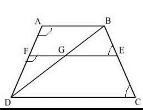 In a trapezium ABCD, AB//CD and DC= 2AB. EF//AB where E AND F lie on BC ...
