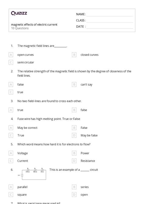 50+ magnetic forces magnetic fields and faradays law worksheets for 9th ...