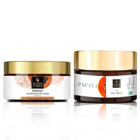 Buy Good Vibes Papaya Face Mask (60 g) + Papaya Gel Scrub (50 g) Combo ...
