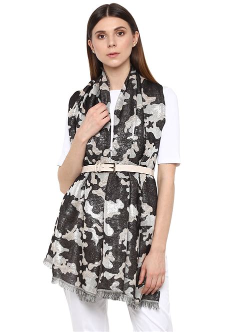 Get Abstract Print Detail Beige Stole at ₹ 959 | LBB Shop