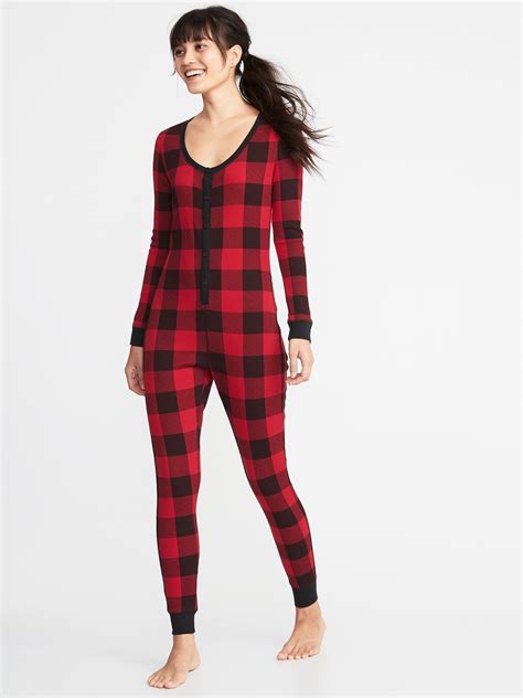Patterned Thermal-Knit One-Piece PJs for Women | Old Navy | Lounge wear ...