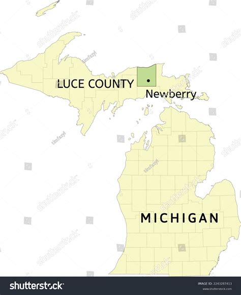 Luce County Village Newberry Location On Stock Vector (Royalty Free) 2243287413 | Shutterstock