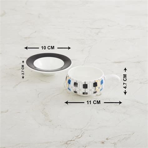 Buy Mandarin Urban Chic Cup And Saucer - Set Of 6 - 160 ML from Home ...