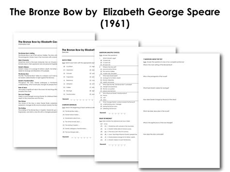The Bronze Bow by Elizabeth George Speare (1961) | Made By Teachers