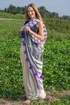 Floating Threads Stripe Saree | Bamboo Cotton | I Love Sarees - I Love ...