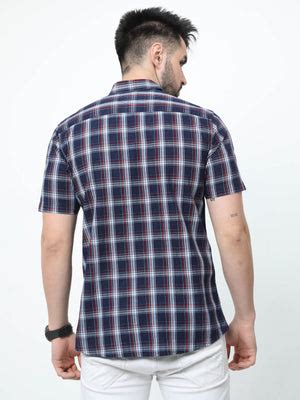 Classic Polo Mens Pure Cotton Half Sleeves Checked Slim Fit Polo Neck