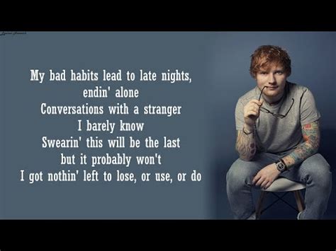 Ed Sheeran - Bad Habits | Lyrics - YouTube