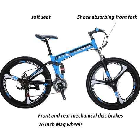 Buy Eurobike G4 Folding Bike 21 Speed Dual Disc Brakes Full Suspension ...