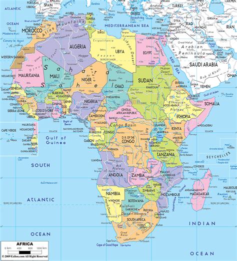 Large detailed political map of Africa with all roads | Vidiani.com | Maps of all countries in ...