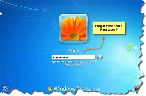 Image result for Windows 7 Account Forgot Password