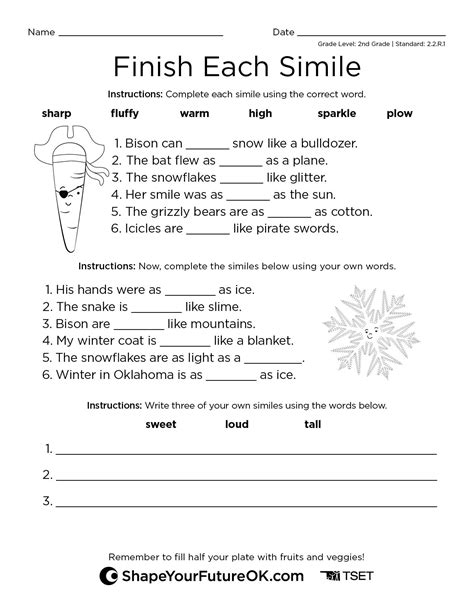 Simile worksheets: Engaging Exercises for Figurative Language