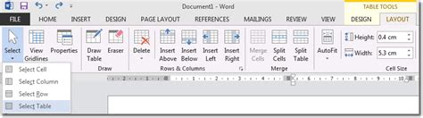 Image result for Table Tools in Word