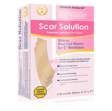 Oladole Natural Silicone Scar Sheets Solution 4 Reusable Sheets 1 ...