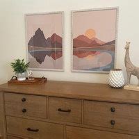 Buy Sun and Mountain Print Set of 2 Abstract Landscape Online in India ...