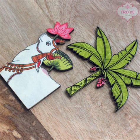 Mini Patachitra Style MDF cutouts – Trove Craft India