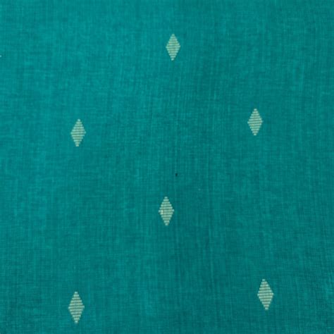 Pure Cotton Handloom Blue With Cream Diamond Weave Fabric – Sanskruti