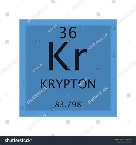 Kr Krypton Noble Gas Chemical Element Stock Vector (Royalty Free ...