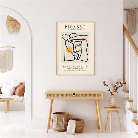 Picasso Line Art, Picasso Exhibition Poater, Line Art Poster,minimalist ...