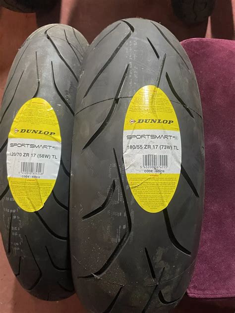 120/70-zr17 & 180/55-zr17 Dunlop sportsmart 3 111 Pair Tyres - Dave ...