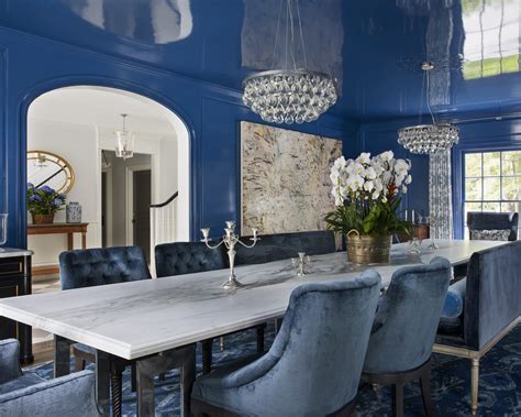 Navy Blue Dining Room Decorating Ideas Stunning Navy Blue Dining Room