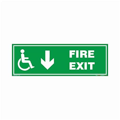 Buy buysafetyposters.com - Fire Down Exit Sign for Disabled People In ...