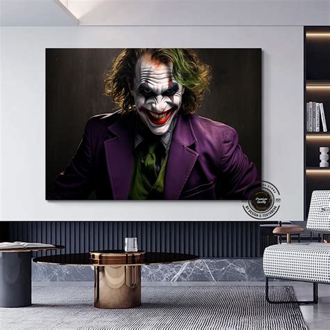 The Joker Canvas Print, Joker Wall Art, Joker Portrait Wall Art, Joker ...