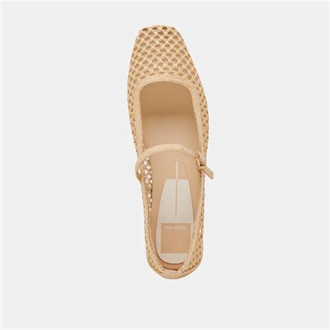 Reyes Lt Natural Woven Raffia Ballet Flats | Dolce Vita