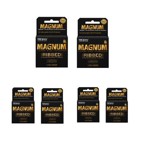 Buy Product Of Trojan, Magnum Ribbed Lubricated, Count 6 (3Pk) - Birth ...
