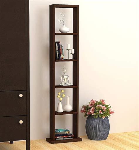 CRAFT D ARTS Solid sheesham Wood Bookshelf/Display Rack | Walnut Finish ...