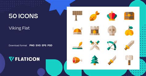 Viking Flat Icon Pack | Flat | 50 .SVG Icons