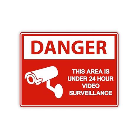 VVWV Danger CCTV Surveillance Sign Board Safety & Warning Signage ...