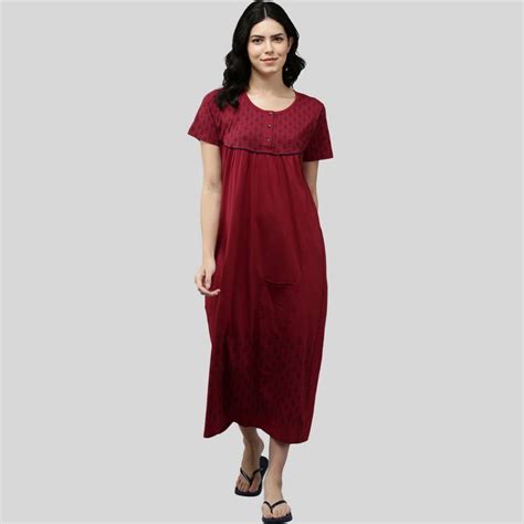 Buy Kryptic Womens Cotton Printed Short Sleeves Relaxed Fit Maxi ...