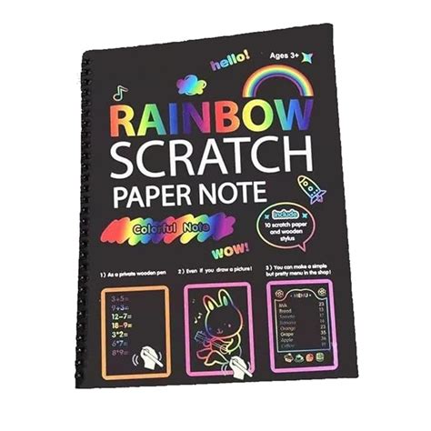 SEREBRUM A4 Size Scratch Art Books for Kids,Rainbow Magic Scratch Paper ...