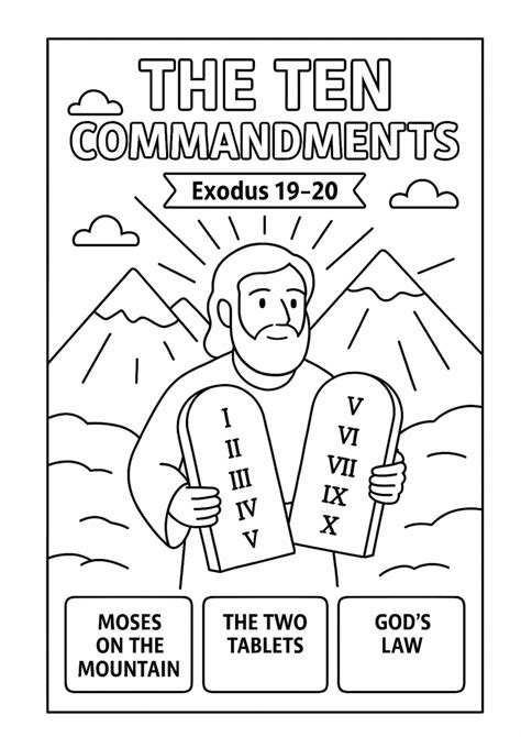 10 Commandments Coloring Sheets