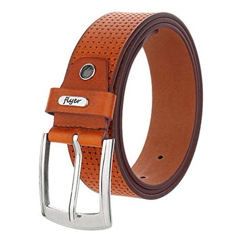 Buy Flyer Men's Leather Belt (Formal/Casual) (Colour -Tan) (Size -28 ...
