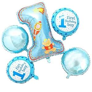 Buy Shopperskart blue first 1st one numbers shape large big foil helium ...