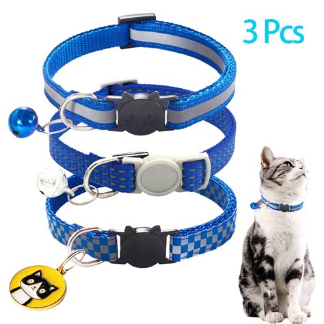 CHBORLESS 3 Pcs Reflective Breakaway Cat Collar with Bell Nylon Kitten ...