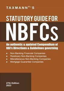 Taxmann Statutory Guide For NBFCs Edition 2023: Buy Taxmann Statutory ...