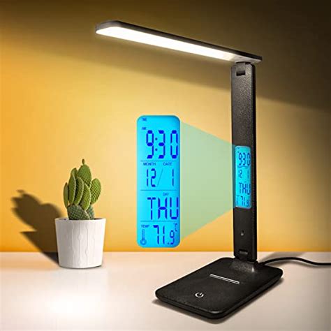 Buy Desk Lamp - Wireless LED Desk Lamp with Smart Features (Clock ...