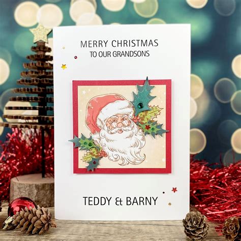 Handmade Christmas Card Father 'Christmas' - Handmade Cards -Pink & Posh