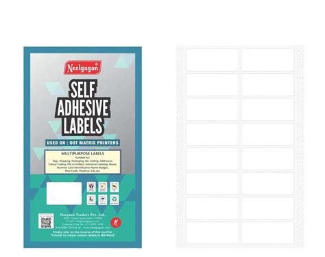 Neelgagan Computer Label (51x35x2mm) for Dot Matrix Printer (DMP Label ...