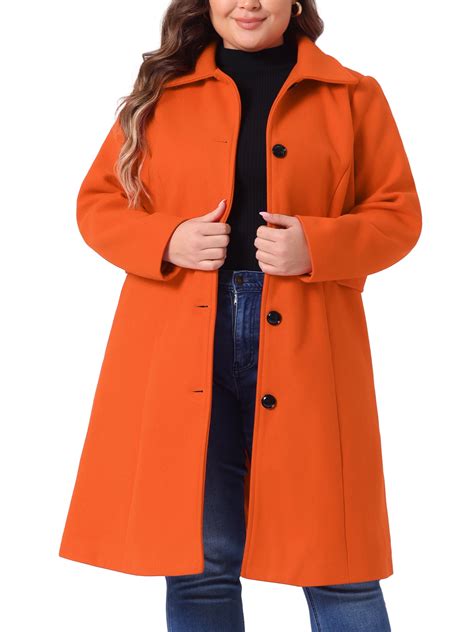 Agnes Orinda Women's Plus Size Winter Coats Single Breasted Jackets ...