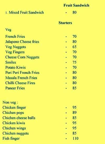 Menu at The Sandwich Club, Coimbatore