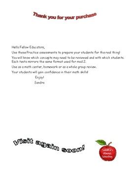 1st Grade Mod 2 End of Unit Practice Assessments Number Bonds, Word ...