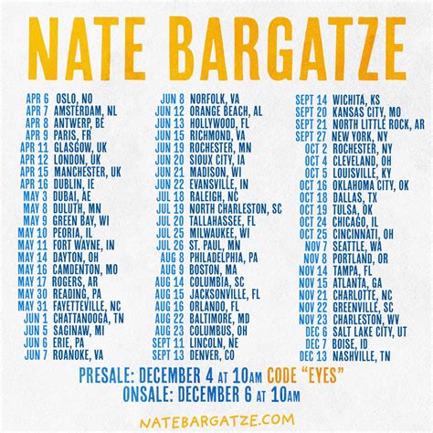 Nate Bargatze | My 2025 Big Dumb Eyes world tour is here! I'm heading ...