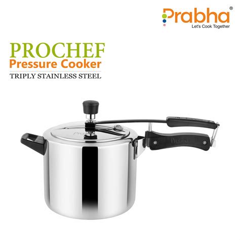 Triply Prochef Pressure Cooker With Inner Lid, Certified | PrabhaSteel