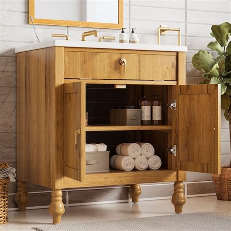Christopher Knight Home Hampton 30-Inch Walnut Bathroom Vanity ...